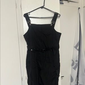 Black Sleeveless Jumpsuit with Defined Waist size Large